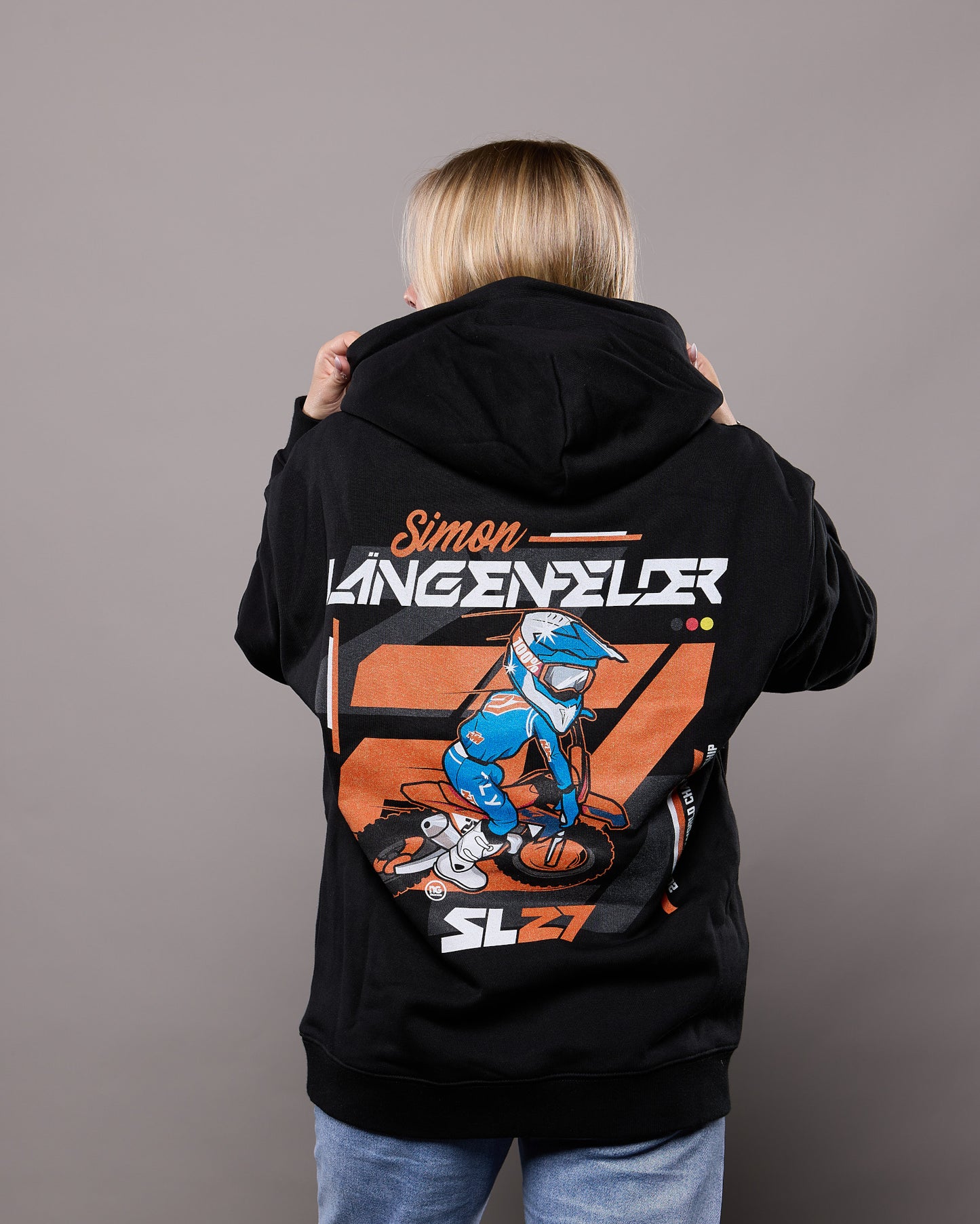 SL27-Cartoon-Hoodie schwarz hinten