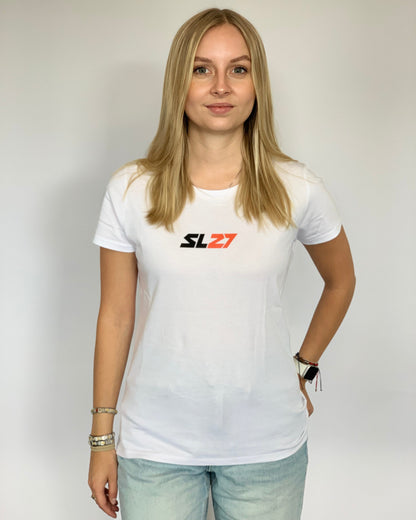 Ladys-Shirt mit dem Logo von Simon auf der Brust