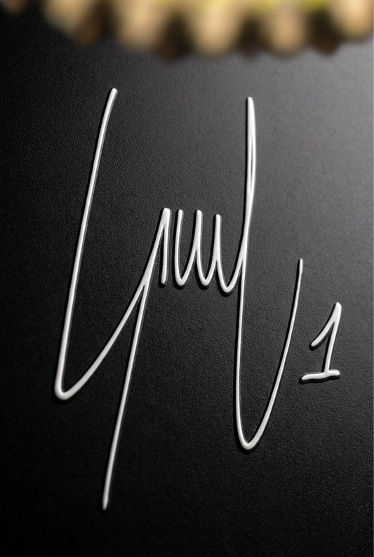 Beispiel der Unterschrift auf dem Wandbild.